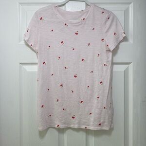 victoria’s secret vs XS cherry pink top tee shirt fruit sheer top